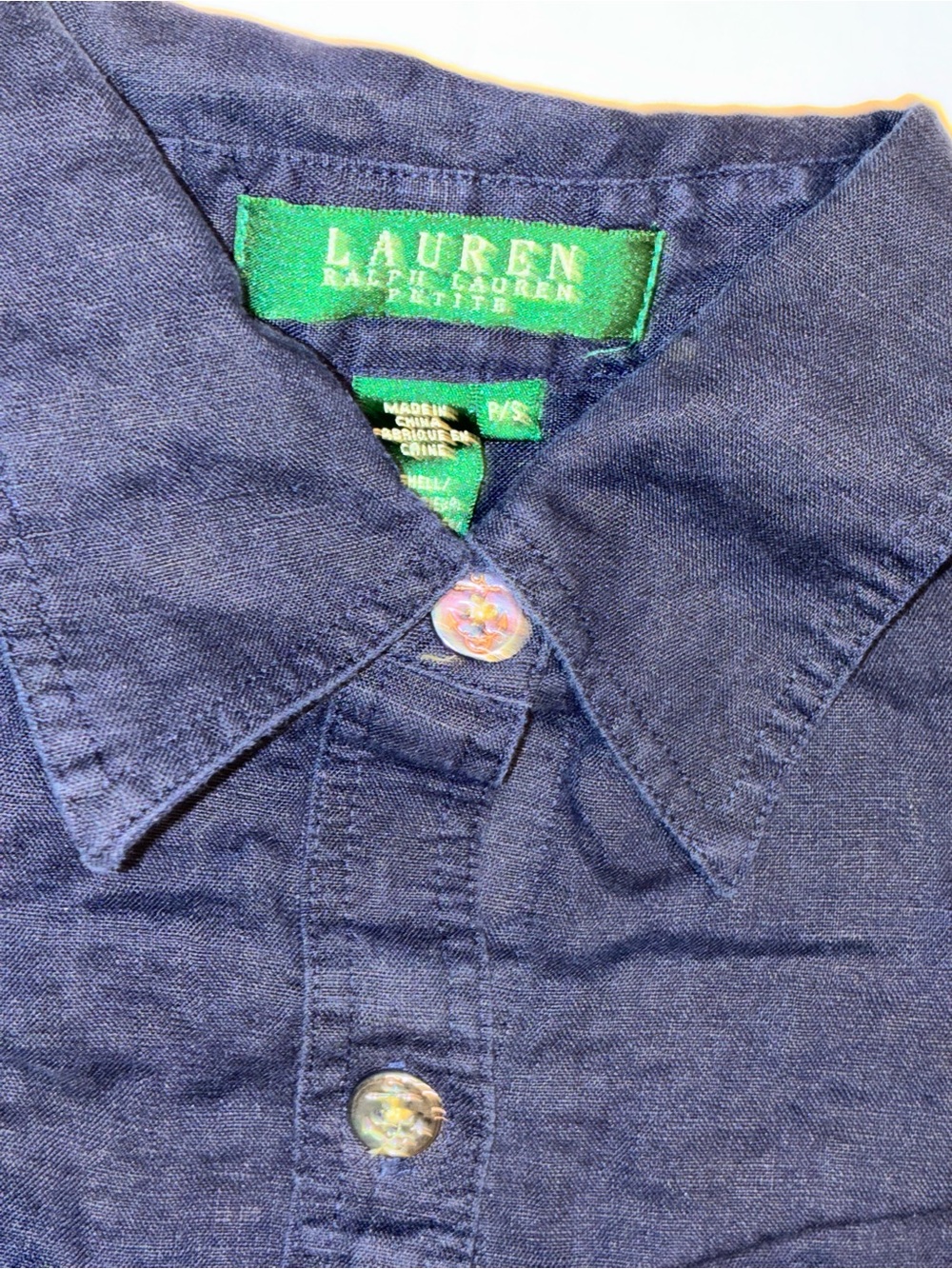 Lauren Ralph Lauren Navy Button-Down Kids Shirt